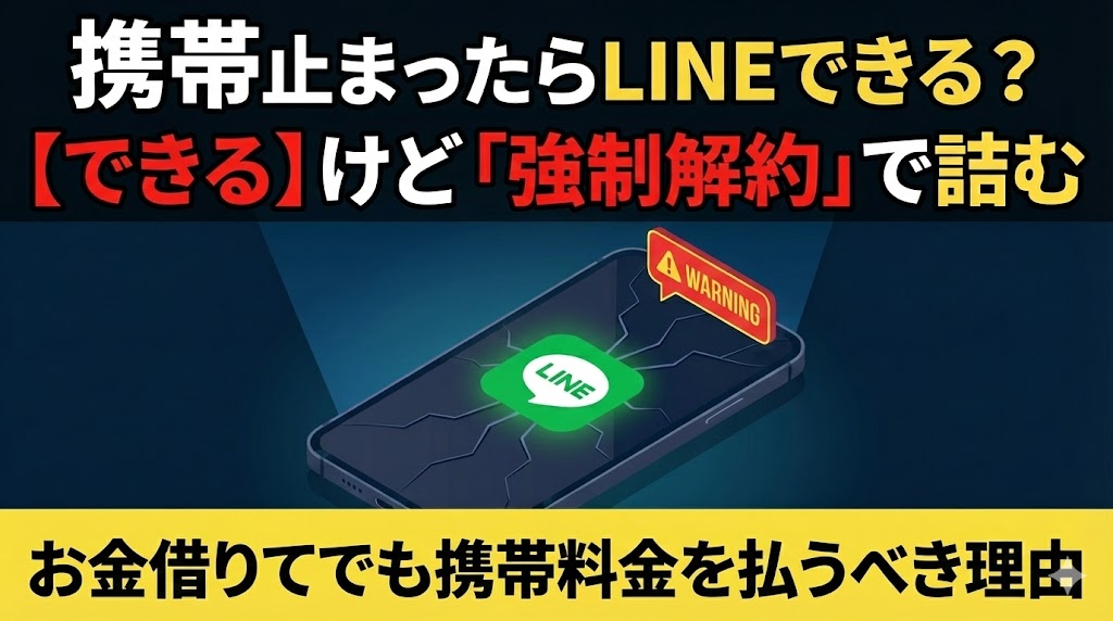 携帯止まったらLINEはできる？【できる】けどリスクが高い