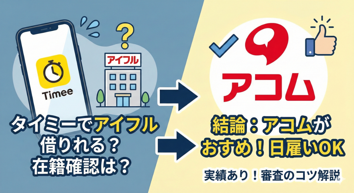 タイミーでもアイフルで借りれる？勤務先名や在籍確認の突破方法
